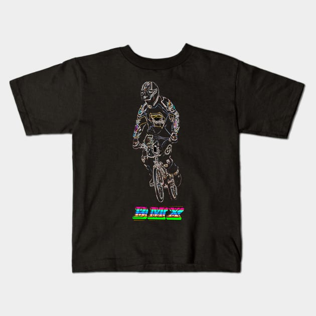 bmx Kids T-Shirt by rickylabellevie